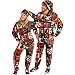 Ugly Christmas Sweater Fleece Drop Seat Footed Pajamas with Long Night Cap