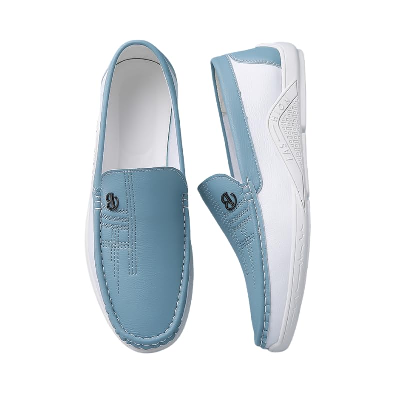 Men's Business Style Color-Blocked Slip-on Loafers, Comfortable and Non-Slip Rubber-Soled Casual and Durable Walking Shoes, Suitable for Men's Outdoor Activities