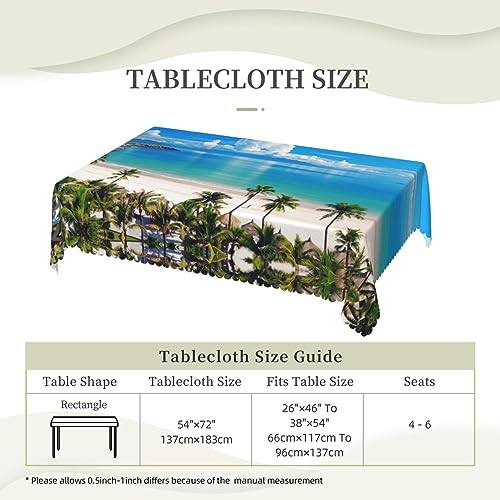 Nappe rectangulaire motif océan lavable pour table de salle à manger