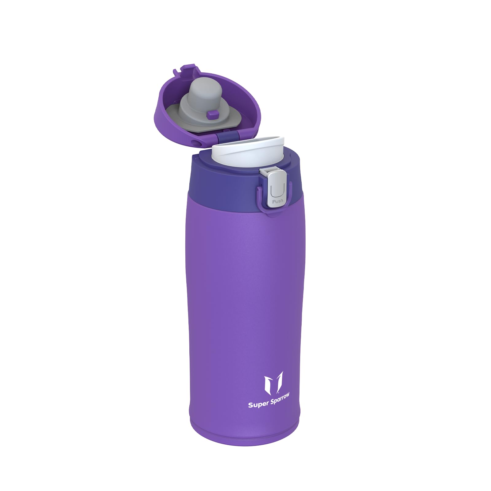 Super Sparrow Borraccia Termica, Acciaio Inox Bottiglia Termica - 350ml, 500ml, 750ml - Senza BPA Tazza Termica, Borraccia Termica per Bambini, Scuola, Sportiva, Bici, Campeggio, Palestra