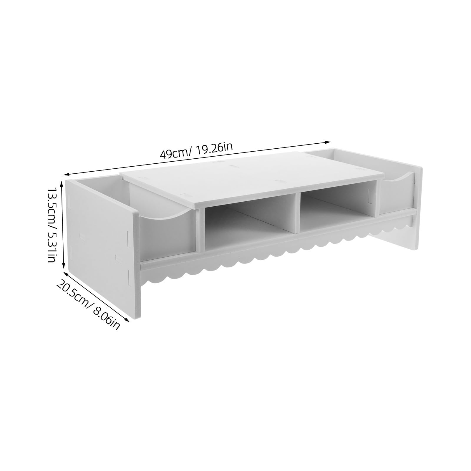 Healvian Estante Elevador de Almacenamiento Espacio Blanco de PVC para Monitor Multifunción para Escritorio de Oficina en Casa y Organización