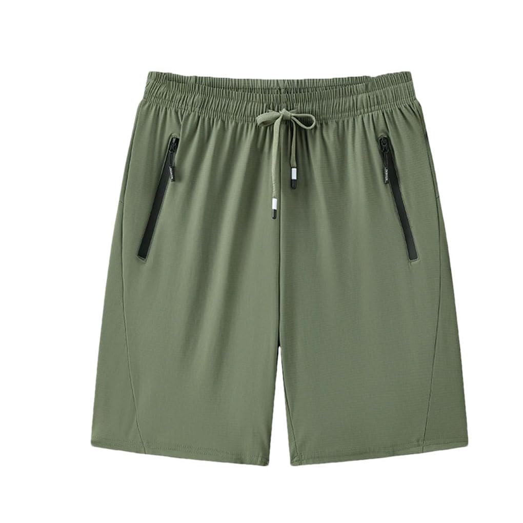 Mens Fitness Running Cycling Breathable Drawstring Sports Shorts Solid Color All-Match Shorts