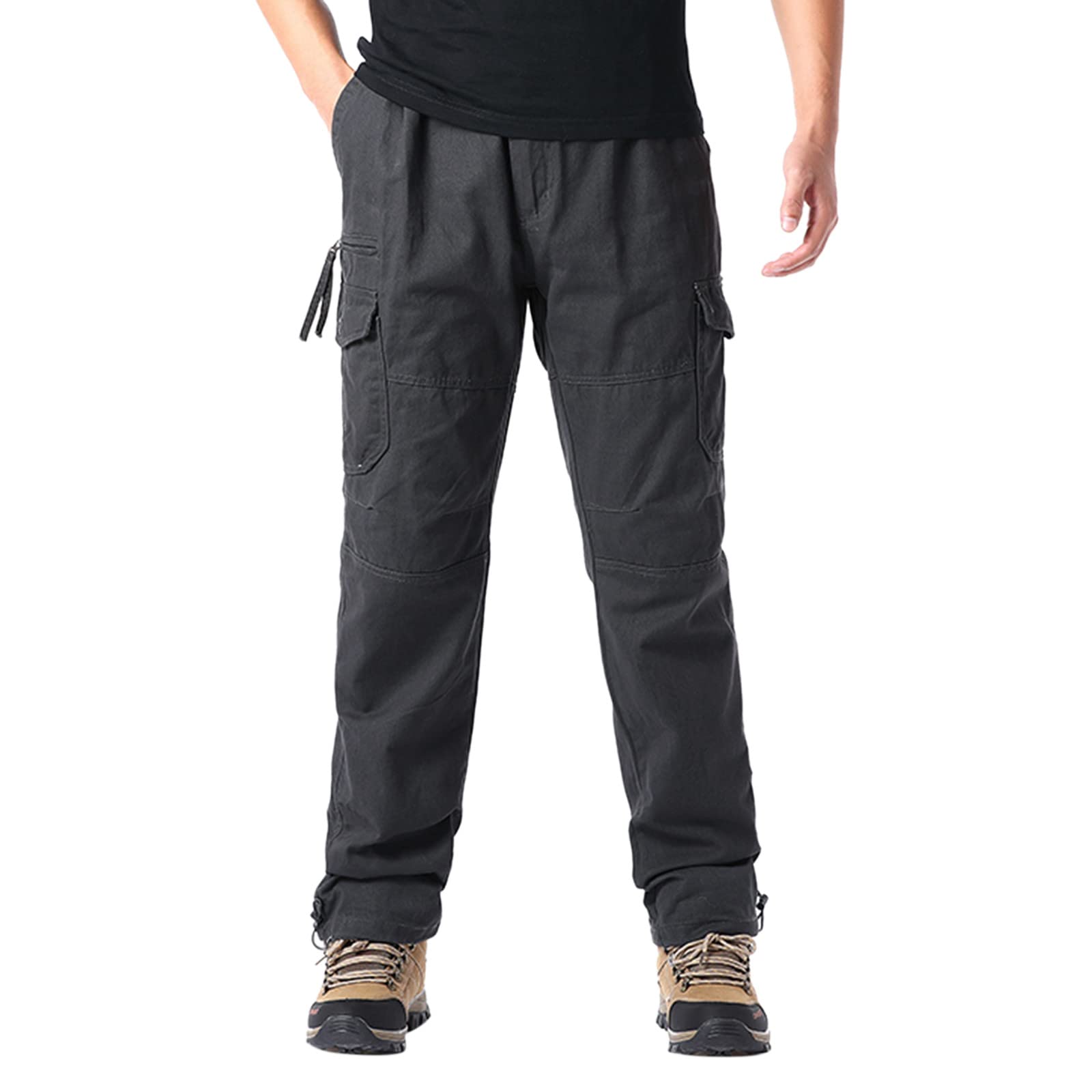 Pantaloni Uomo Tattici Leggeri Ad Asciugatura Rapida,Pantaloni Cargo Uomo da Lavoro Moto Invernali Impermeabili Pantalone con Molte Tasche per Moto Equitazione Escursionismo Pantaloni Caccia Uomo