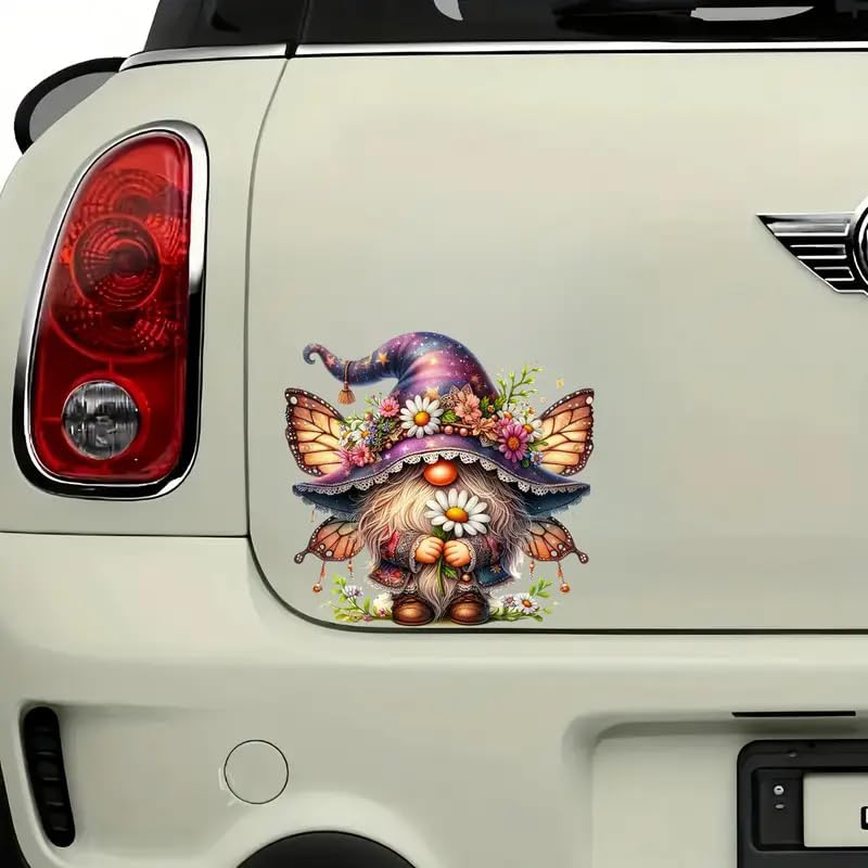 Christmas Butterfly Floral Gnome PVC Vinyl Car Decals Stickers Waterproof Self-Adhesive Decals for Cars, Laptops, Trucks, Motorcycles Wall Window Luggage Scratch Cover Door Decor Sticker - Image 5