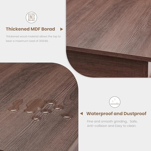 Image of GarveeHome Farmhouse Dining Table for 6-8 People, 71 in Long Kitchen Tables with Wooden Sturdy Frame, 6 ft Large Rectangular Dinner Table for Dining Room, Kitchen (Brown, 71 inch Non-extendable)