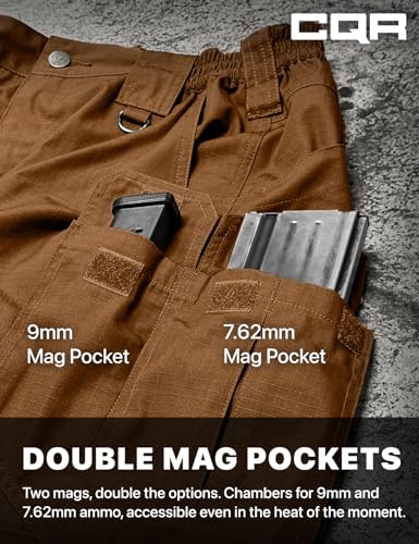 Image of CQR Men's Tactical Pants, Water Resistant Ripstop Cargo Pants, Lightweight EDC Work Hiking Pants, Outdoor Apparel