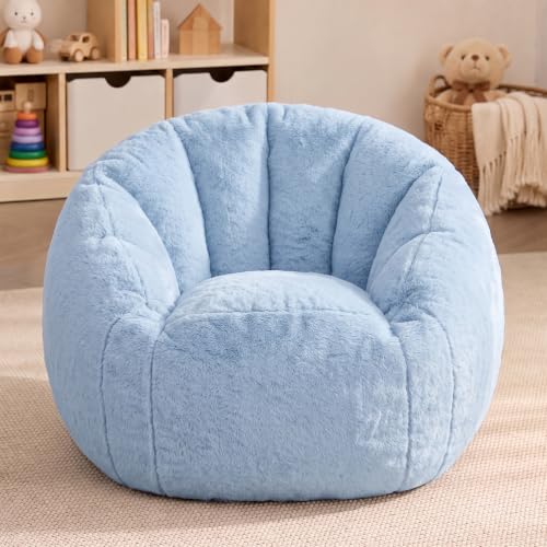 Image of HUGHEAVEN Kids Bean Bag Chair, Small Memory Foam Sofa, Ages 3+