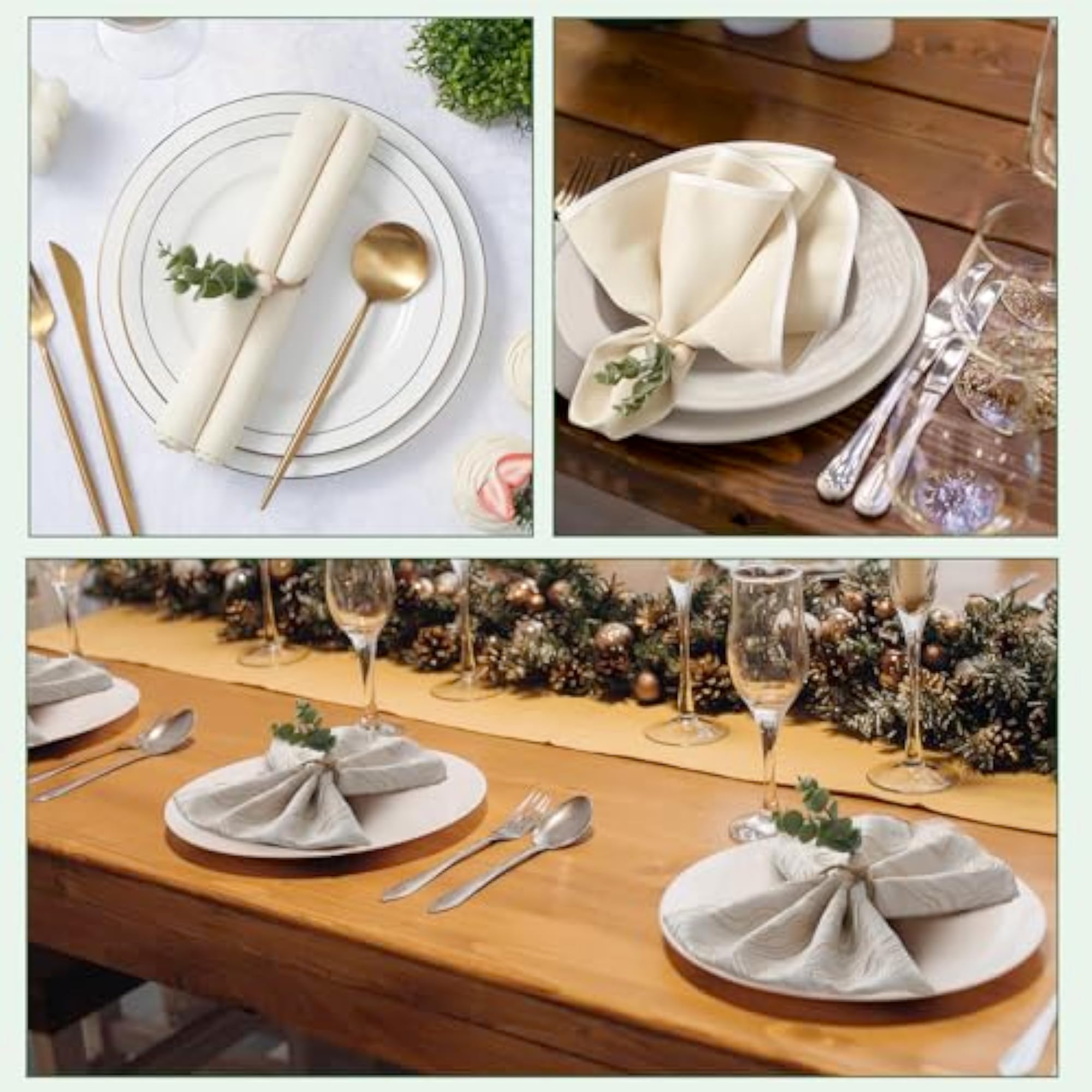Christmas Napkin Rings Set of 6 for Party Decor