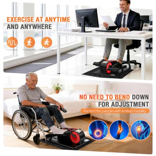 Image of Under Desk Elliptical Machine, Electric Elliptical Leg Exerciser for Senior | Quiet and Compact Electric Seated Pedal Exerciser for Home with Monitor, Remote Control and 12 Adjustable Speeds