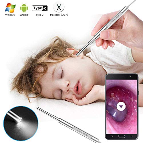 Digital Otoscope, Scopearound 2019 New Upgrade 3.9mm Diameter Visual Ultra-Slim HD Ear Scope