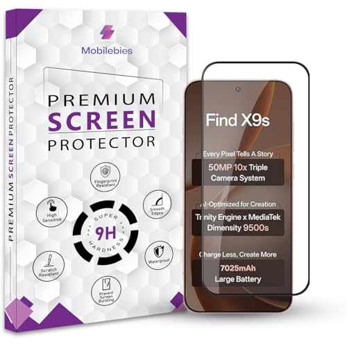 Image of Premium Tempered Glass Screen Protector Guard For Oppo Find X9s 5G (6.59 Inch, Pack of 1) | Edge to Edge Coverage With Easy to installation kit