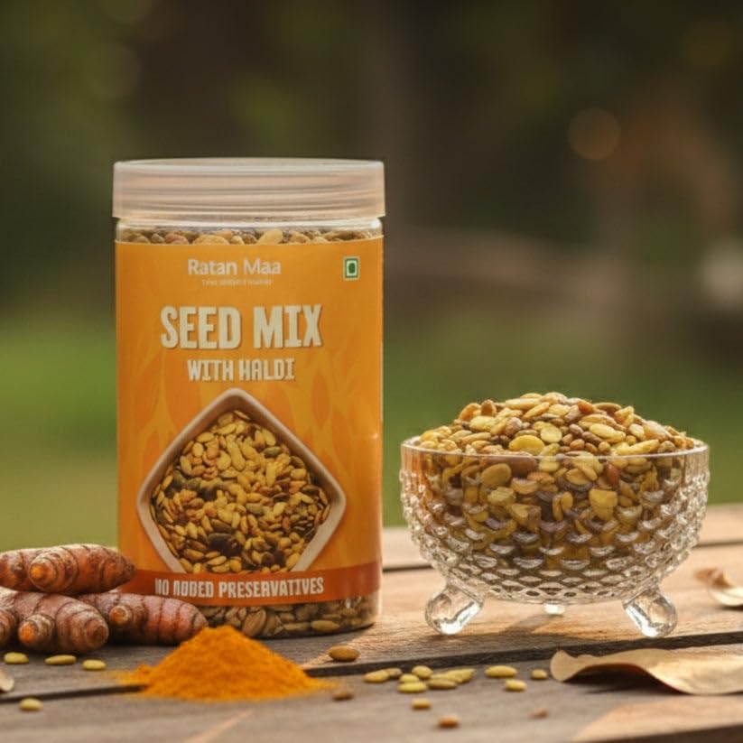 Image of Ratan Maa Pure, Simple & Healthy Roasted & Salted Seed Mix with Haldi | Crunchy Healthy Snack for Anytime Use | 400g | FBA