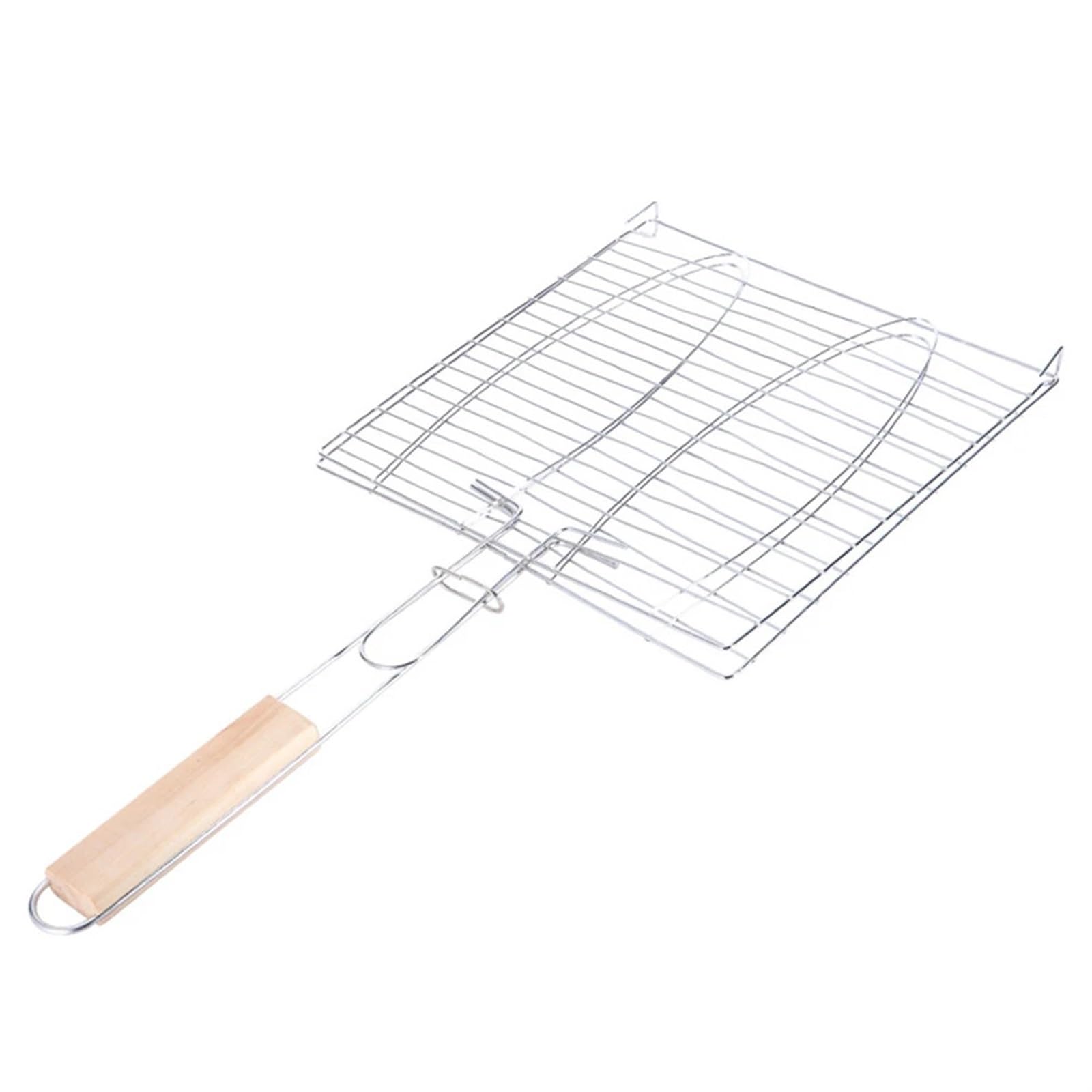 Parrilla para Barbacoa Abrazadera de red for parrilla de barbacoa, mango largo clásico en forma de pez, práctico soporte for asar pescado, barbacoa al aire libre, accesorios for parrilla de barbacoa e