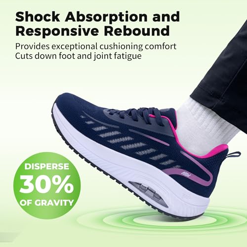 Image of RomenSi Women Arch Support Walking Shoes Plantar Fasciitis Sneakers Orthotic Tennis Shoes for Gym Workout All Day US 6-11