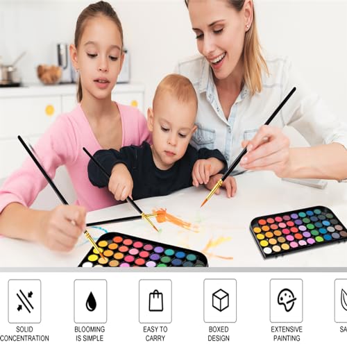 Gethpen Watercolor Paint,48 Colors Washable Watercolor Paint Set With Brush thumb #7