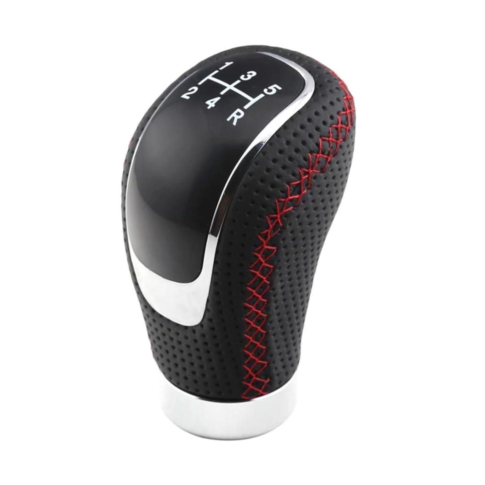 Prfgsgvbv One Color Gear Knob 1Pcs For Automatic Manual Cars 5 Speed Car Gear Shift Knob Shifter Stitching Gear Lever Handle(Black Red)