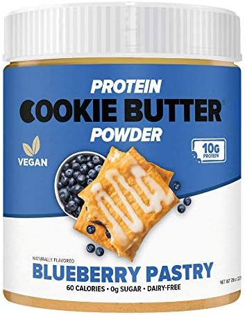 Flexible Dieting Lifestyle Vegan Protein Cookie Butter Powder - Blueberry Pastry | Dairy-Free, Keto-Friendly, Low Carb, Sugar-Free, Gluten-Free | Easy to Mix, Bake and Spread | 7.8oz