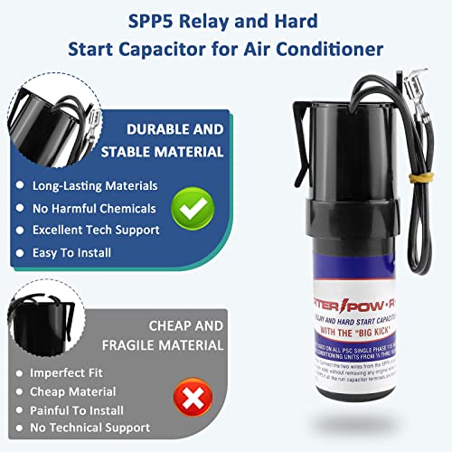 SPP5-Hard-Start-Capacitor-for-Air-ConditionerIncreases-Compressor-Starting-Torque-300-AC115V-288V-from-4000-BTU-Window-Units-to-120000-BTU-Commercial-Units12-Thru-10-HP-by-MIFLUS