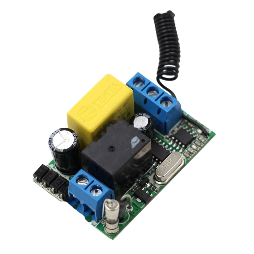 Interruptor de control de radio de 220 V, 1 canal, lámpara LED ON OFF 8 receptores y 1 transmisor de código de aprendizaje de salida ajustada
