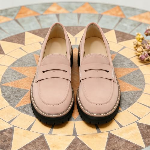 Image of Bandkos Platform Penny Loafer for Women Comfortable Slip on Work Shoes Womens Dressy Casual Walking Loafer