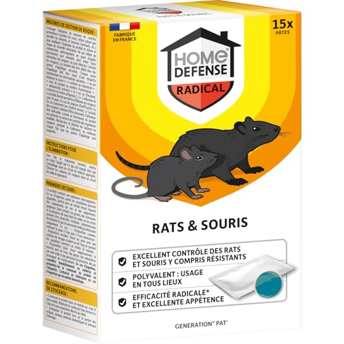 Pâtes anti-rats efficacité radicale Home Defense HDRASOUP150D actif à faible dose