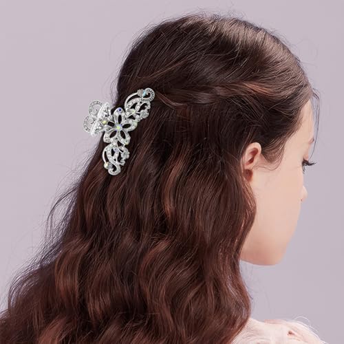 2 pinzas para cabello con flores y brillo vintage miniatura 6