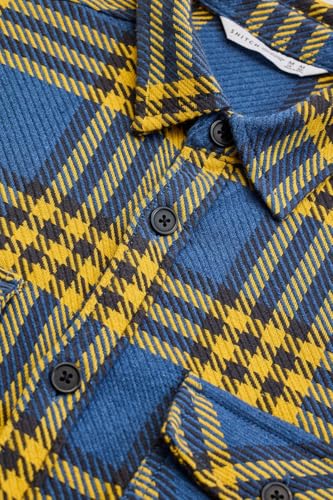 Image of SNITCH Blue Checks Double Pocket Flannel Overshirt