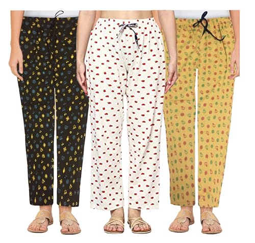 Image of AFRA Printed Cotton Pyjama Combo Pack of 3