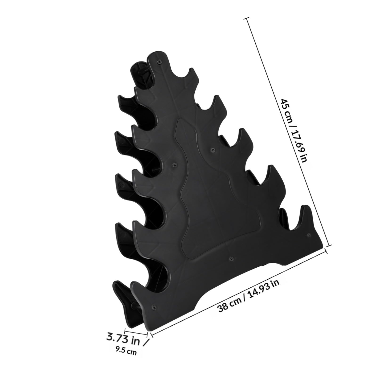 Rack Porta Manubri Nero in Pp, Triangolare a Foglia