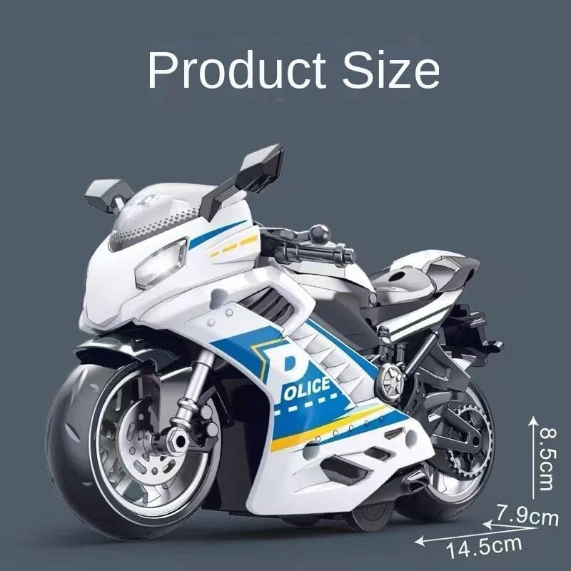 Image of Police Motorcycle Toy - Pull Back Motorcycle Toys, Tiny Gift with Music Lighting, Latte Motorcycles Toy for Kids Boys Age 3-8 Year Old (Sports Motorcycle Bike-Multicolor)