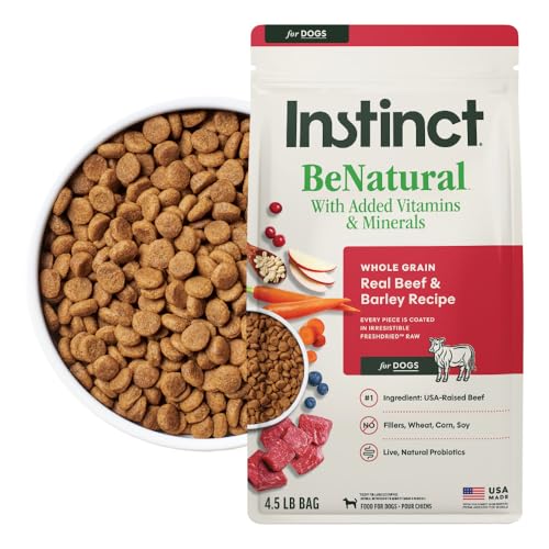 Instinct BeNatural Natural Dry Dog Food Raw Coated Kibble Whole Grain - Real Beef & Barley 4.5 lb. Bag