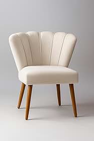 Cadeira Petalla Sala de Estar, Salão Beleza, Luxo Conforto e Elegancia - Suede- (bege) - JRC Móveis