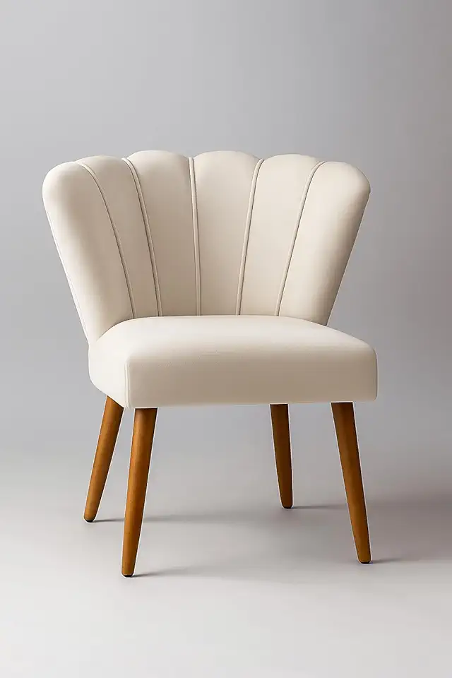 Cadeira Petalla Sala de Estar, Salão Beleza, Luxo Conforto e Elegancia - Suede- (bege) - JRC Móveis
