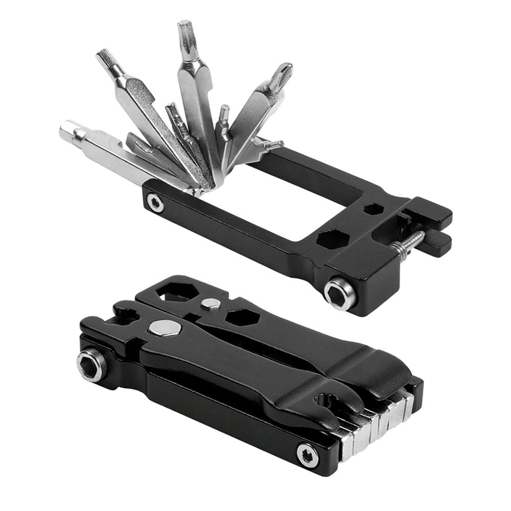 Kit Attrezzi per Riparazione Biciclette Cacciaviti per Raggi Bici Taglia Catena Leva del Pneumatico Chiave a Brugola Attrezzi da Ciclismo Multifunzione MTB Road Bike