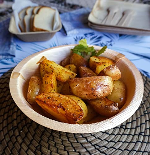 Ecodesign-Us Party Serving Bowls - Set Of 8 - Large 40 Ounce - Disposable - Compostable - Eco-Friendly - Palm Leaf Dinner Plates For Wedding And Holiday Catering #TOP2