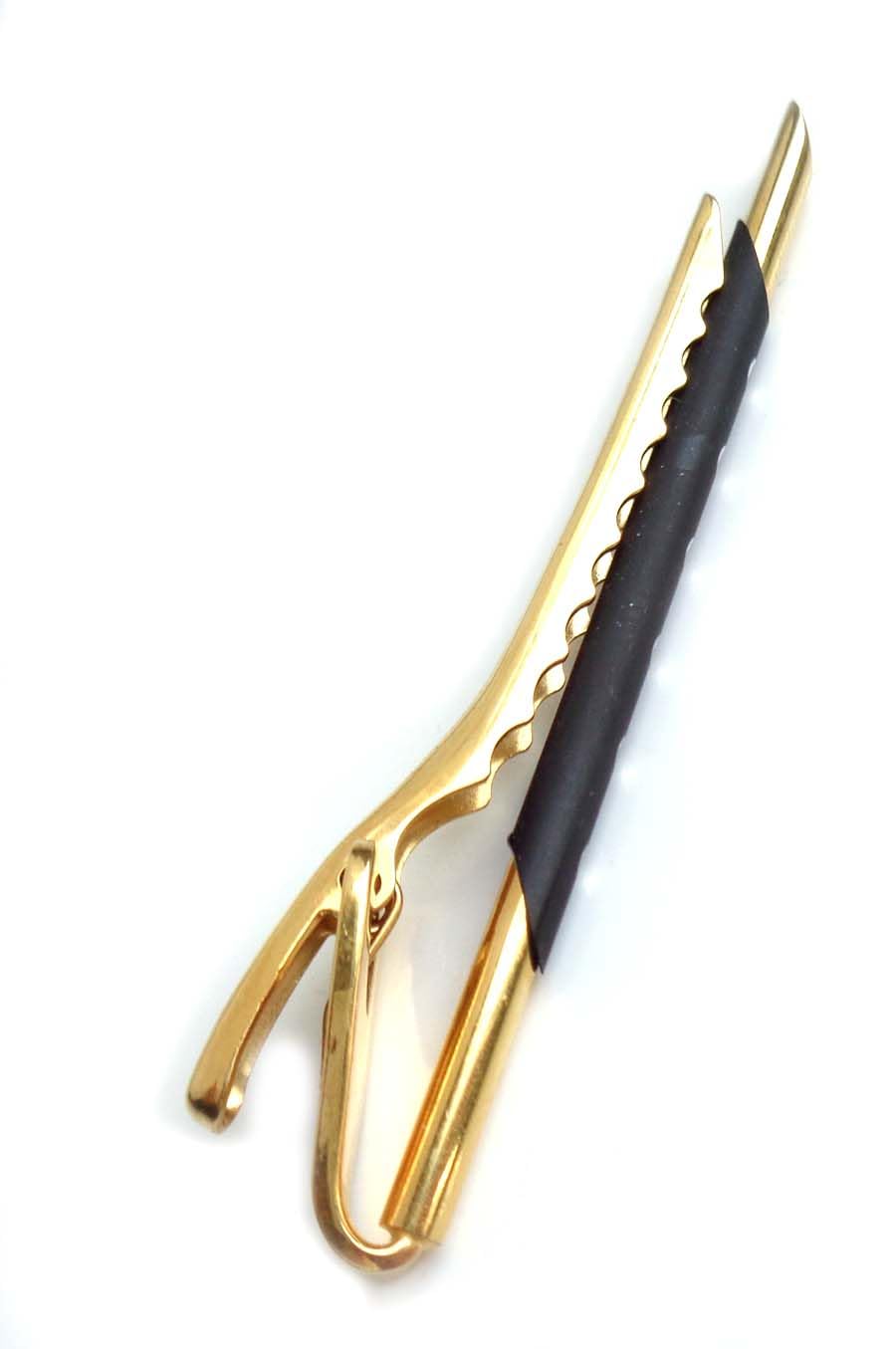 Krawattennadel Krawattenhalter vergoldet + schwarz ca. 7 cm lang m.i. Germany + Geschenkbox