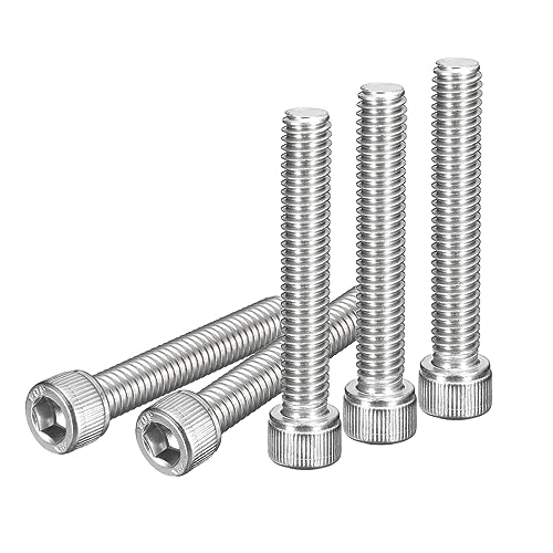 DTGN 5/16-18x2 Tornillo de Cabeza Hexagonal - Paquete de 10 - para Sujetar Muebles - Rosca Completa - Tornillos de Acero Inoxidable 304 con Cabeza Hexagonal - Color plateado