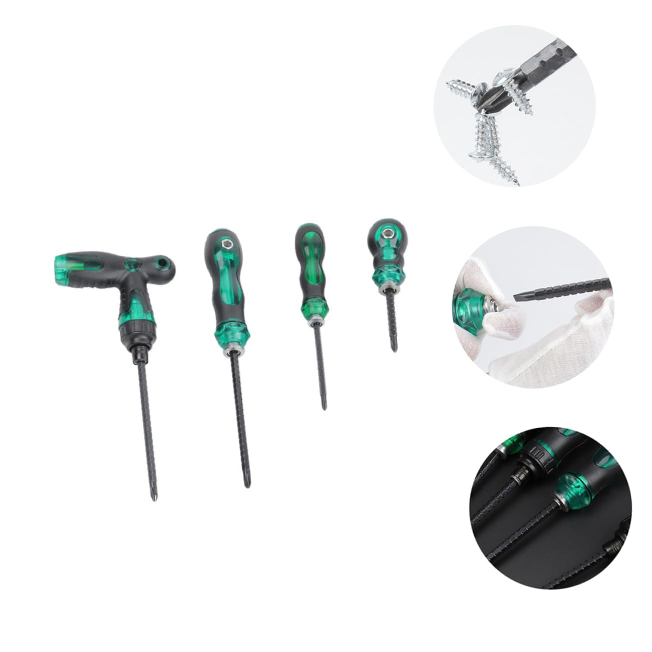 2 Set Cacciavite Esagonale Cricchetto Telescopico Testa Piatta Chiave Cacciavite 2 in 1 Forniture Di Cacciaviti A Taglio 45# Acciaio Nero 4 Pezzi*2