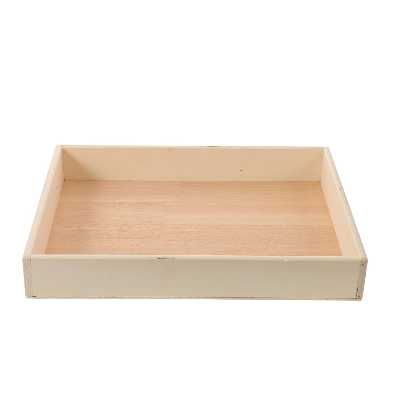 Bandeja de Madera Natural para Jardín Zen de Escritorio 40x30x6 Cm, Mini Bandeja de Arena para Meditación Zen y Accesorios Montessori, Decoración Relajante para Hogar y Oficina