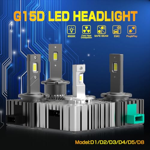 Image of LEDBeam D Series 14000Lm Automotive Grade 7741 Chip 6000k White Car HID to LED Headlight Bulbs Conversion Kit (70W /2bulbs) (D2S /D2R)