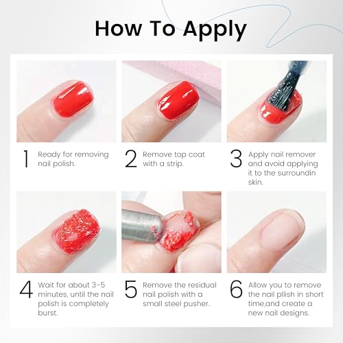 Image of 30ml Professional Gel Nail Polish Remover - Fast Acting Quickly Dissolve Soak Off Gel Effective Nail Gel Remover for Home Salon Use