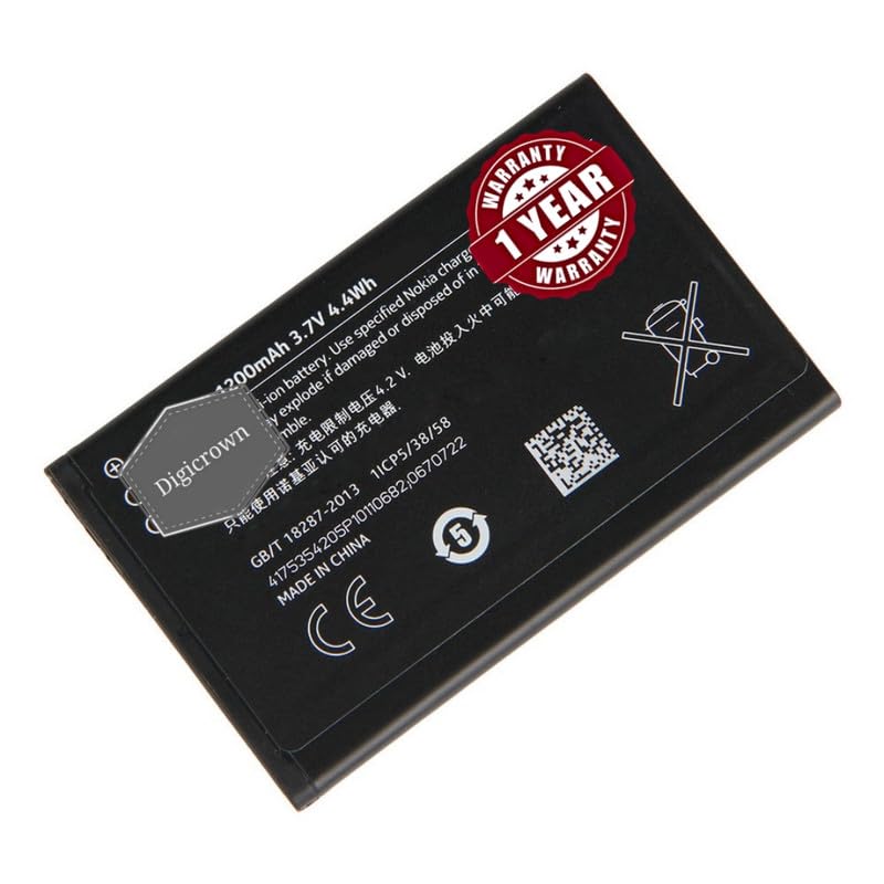 Image of Digicrown Original Battery Compatible for Nokia 3310 | Nokia Asha 220 225 230-1 Year Warranty - (1200mAh) (Compatible for Asha 220 225 230)