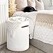 CHICVITA Tall Laundry Basket with Lid, White Clothes Laundry Hamper for Nursery, Cotton Rope Storage Basket for Clothes, Blankets, Toys, Laundry Bin, 15 x 20 inches