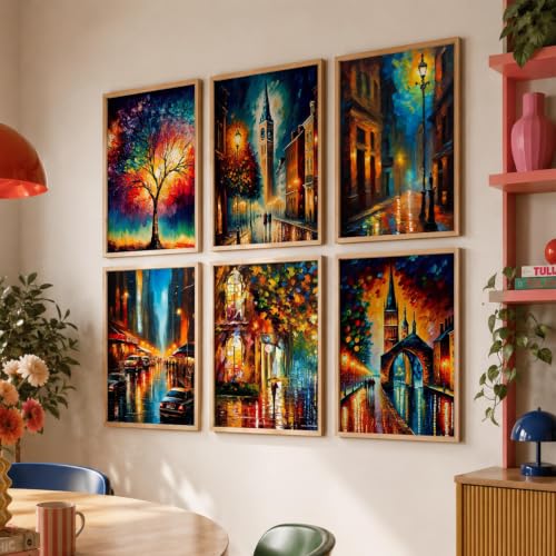 Image of kotart Premium Digital Paintings with Frame for Home Decoration - Painting for Living Room Bedroom Office Room Decor - Painting for Wall Decoration - Pack of 6 (Art 8, 19x25 inch)