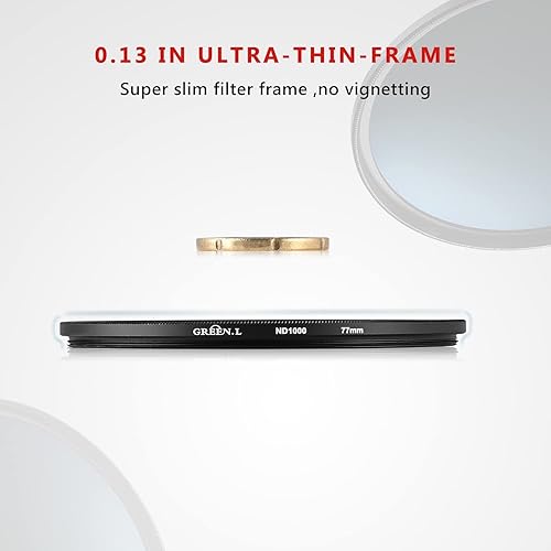 Miniatura 4 de Filtro ND1000 de 1.929 in ND1000, filtro de densidad neutra delgado, vidrio óptico 10 paradas