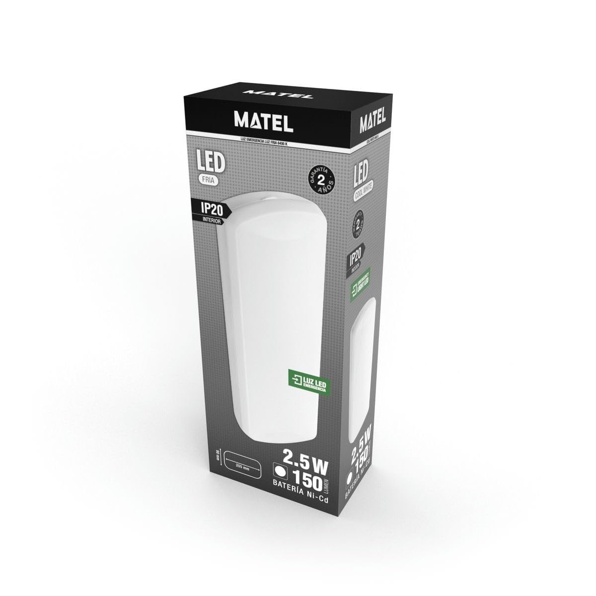 Luce di emergenza LED superficie 2,5 W 150 lumen