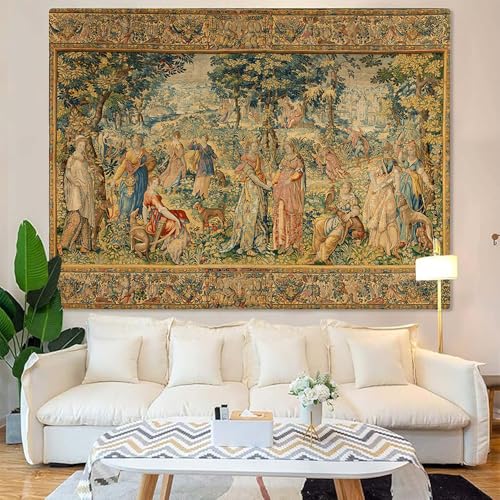 Medieval Renaissance Court Scene Tapestry