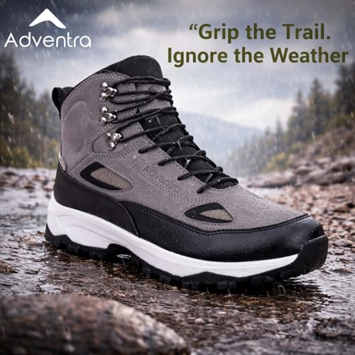 Image of Men Waterproof Trekking Shoes | Mid-High Ankle | Removable Cushion Insole | 4mm Lug Sole | All Weather, Uneven Terrain & Light Rain Hikes | ET1105