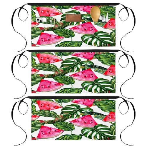 Demi-tablier de cuisine pastèque et feuilles de palmier pour la pâtisserie maison