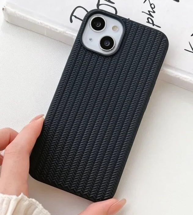 Image of Back Cover for iPhone 13 Mini |Soft 3D Shaped 360 Degree Anti Slip Drop Protection Case Cover | Pack of 1 (Black)